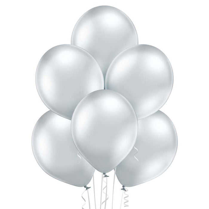 8 Luftballons Uni Glossy Ø30/33cm | Silber