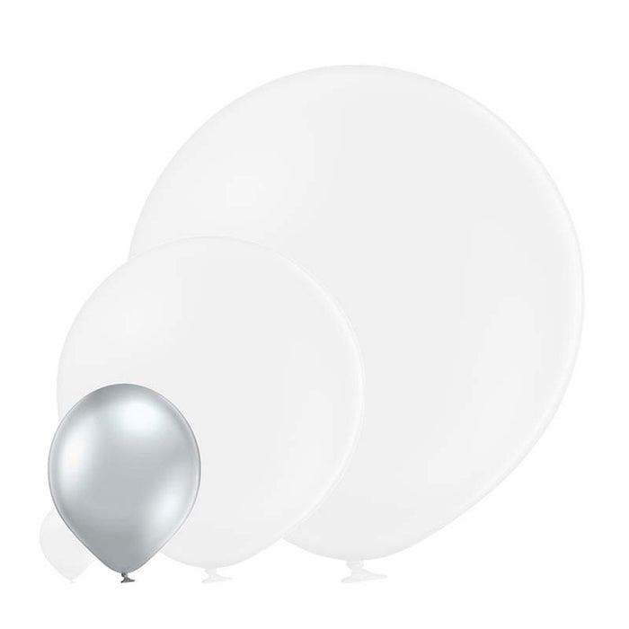 8 Luftballons Uni Glossy Ø30/33cm | Silber