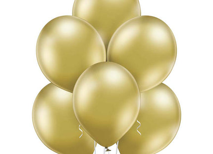8 Luftballons Uni Glossy Ø30/33cm | Gold