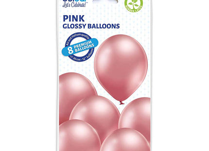 8 Luftballons Uni Glossy Ø30/33cm | Pink