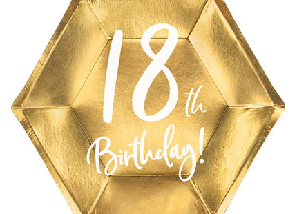 Pappteller Happy Birthday #18 20cm/6St. Gold