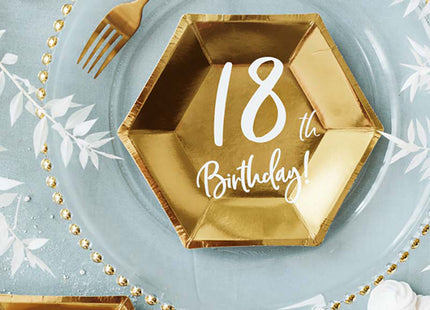 Pappteller Happy Birthday #18 20cm/6St. Gold