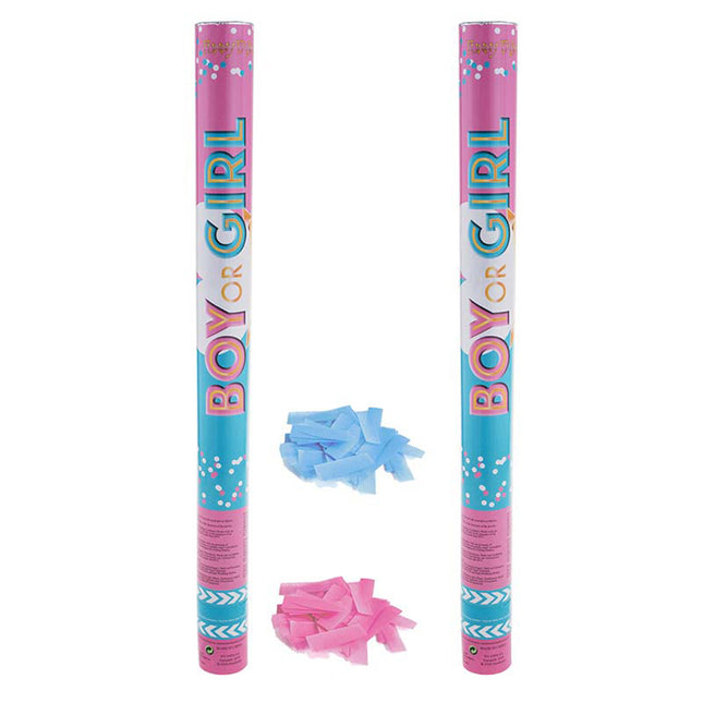 Konfettishooter Baby Gender Reveal 60cm Blau