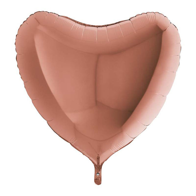 36"/Ø91cm Folienballon Lose - Uni Herz | Roségold