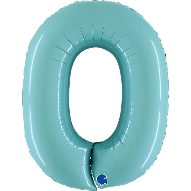 Riesenzahl Folienballon 40"/102cm | Pastel Blue #0