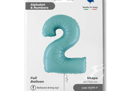 Riesenzahl Folienballon 40"/102cm | Pastel Blue #2