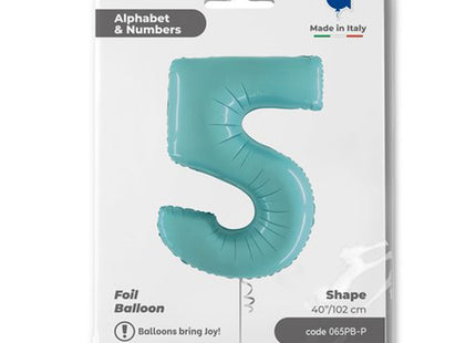 Riesenzahl Folienballon 40"/102cm | Pastel Blue #5