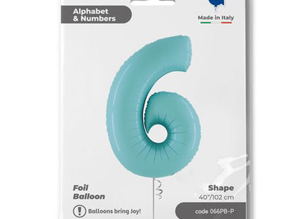 Riesenzahl Folienballon 40"/102cm | Pastel Blue #6