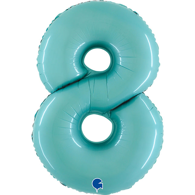 Riesenzahl Folienballon 40"/102cm | Pastel Blue #8