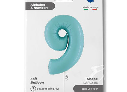 Riesenzahl Folienballon 40"/102cm | Pastel Blue #9