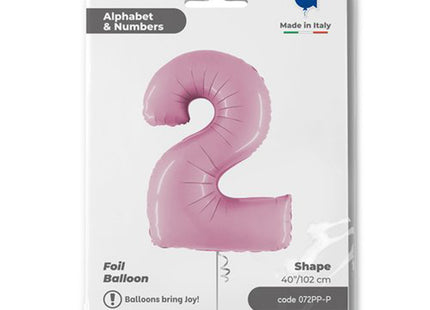Riesenzahl Folienballon 40"/102cm | Pastel Pink #2