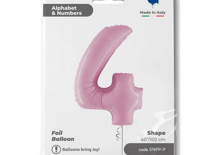 Riesenzahl Folienballon 40"/102cm | Pastel Pink #4