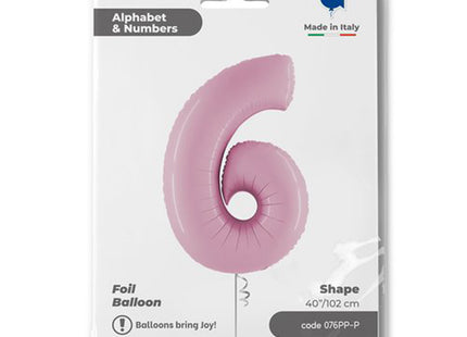 Riesenzahl Folienballon 40"/102cm | Pastel Pink #6