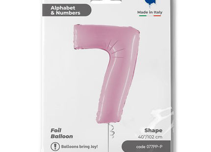Riesenzahl Folienballon 40"/102cm | Pastel Pink #7