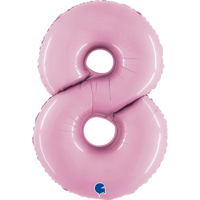 Riesenzahl Folienballon 40"/102cm | Pastel Pink #8