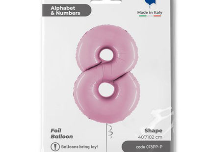 Riesenzahl Folienballon 40"/102cm | Pastel Pink #8
