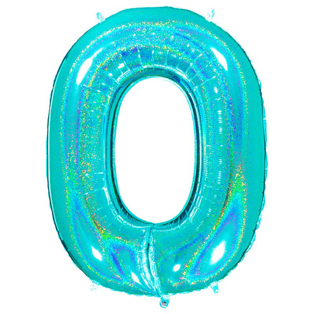 Riesenzahl Folienballon 40"/102cm | Holo Tiffany #0