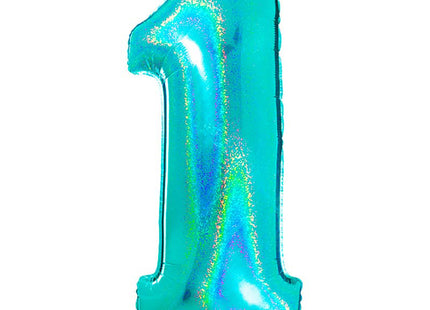 Riesenzahl Folienballon 40"/102cm | Holo Tiffany #1