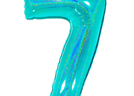 Riesenzahl Folienballon 40"/102cm | Holo Tiffany #7