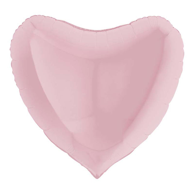 36"/Ø91cm Folienballon Lose - Uni Herz | Pastel Pink
