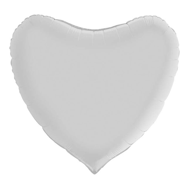 Herz Folienballon 36"/91cm (unverpackt)| Weiß Satin