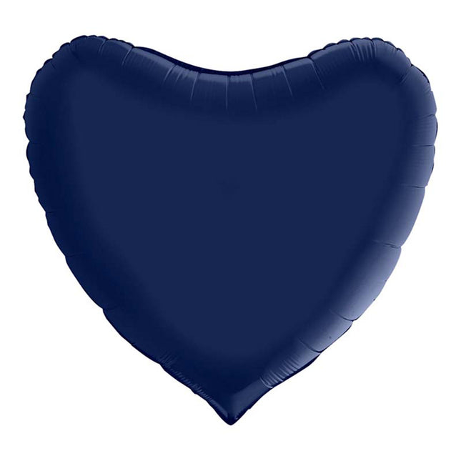 Herz Folienballon 36"/91cm (unverpackt)| Blue Navy Satin