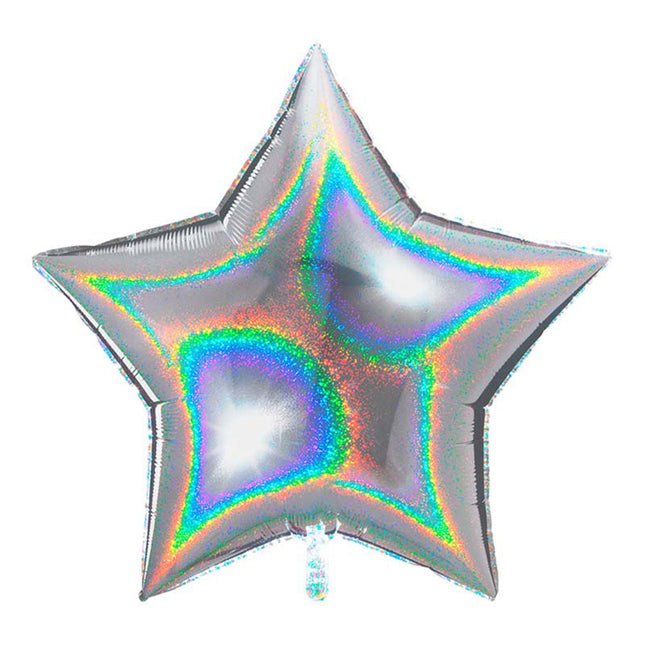 Uni 36 Stern ca. 91 cm ø Glitter Holo Silber
