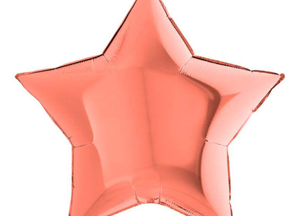 36"/Ø91cm Folienballon Lose - Uni Stern | Roségold
