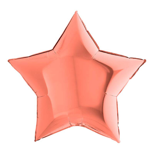 36"/Ø91cm Folienballon Lose - Uni Stern | Roségold