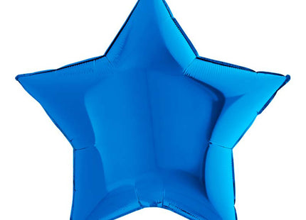 36"/Ø91cm Folienballon Lose - Uni Stern | Blau