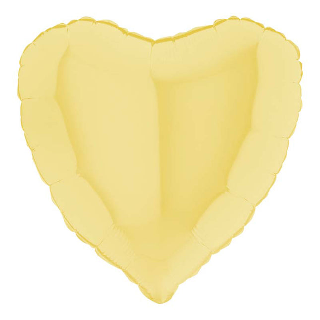 Herz Folienballon 18"/46cm (unverpackt) |  Yellow Matte