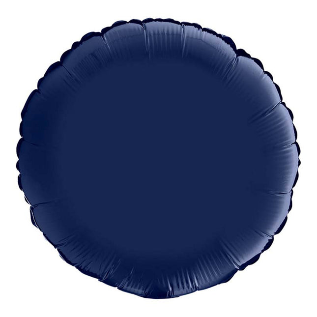 Folienballon Lose - Uni Rund ø 46 cm | Blue Navy Satin