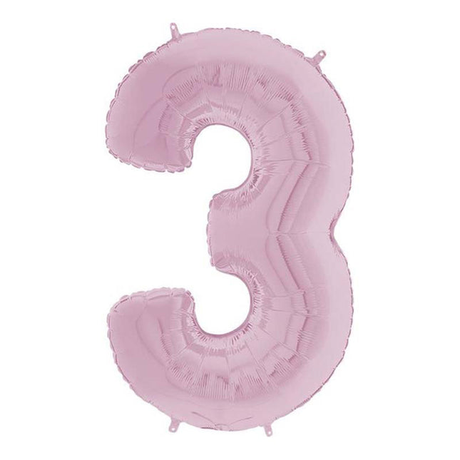 Riesenzahl Folienballon 26"/66cm | Pastel Pink #3
