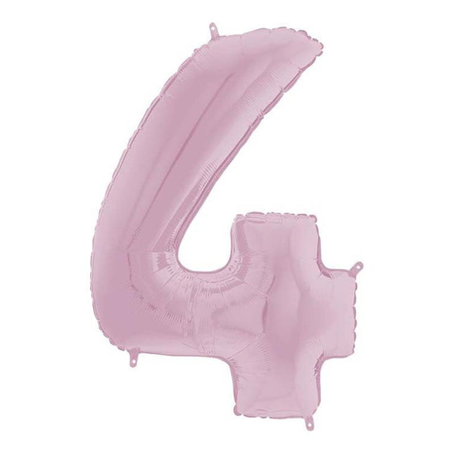 Riesenzahl Folienballon 26"/66cm | Pastel Pink #4