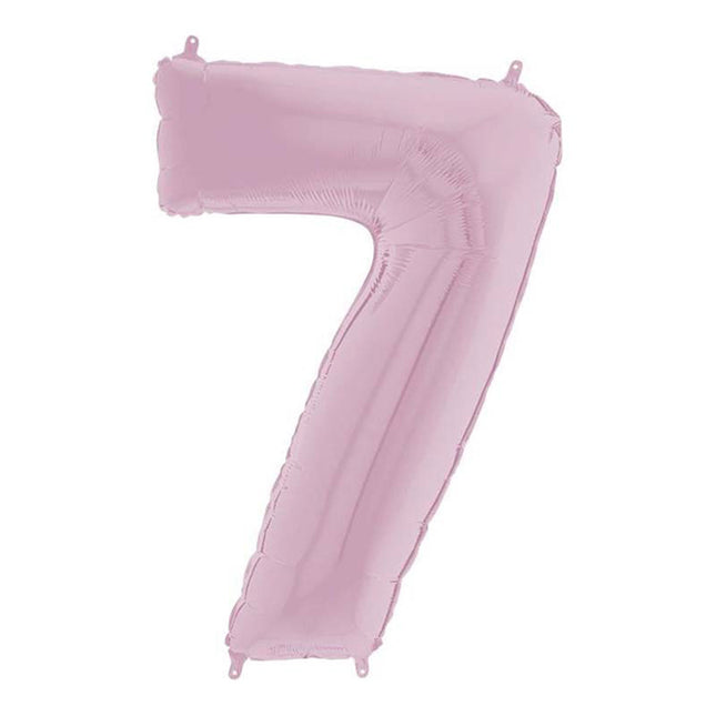 Riesenzahl Folienballon 26"/66cm | Pastel Pink #7