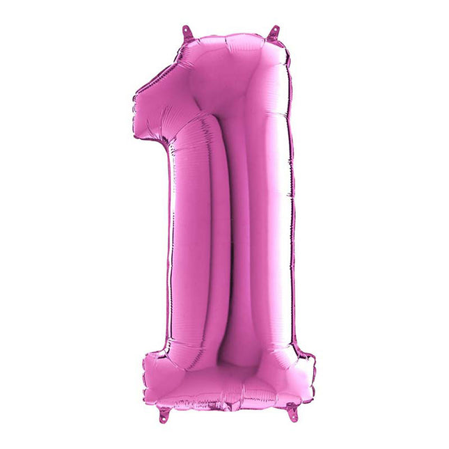 Riesenzahl Folienballon 26"/66cm | Pink #1