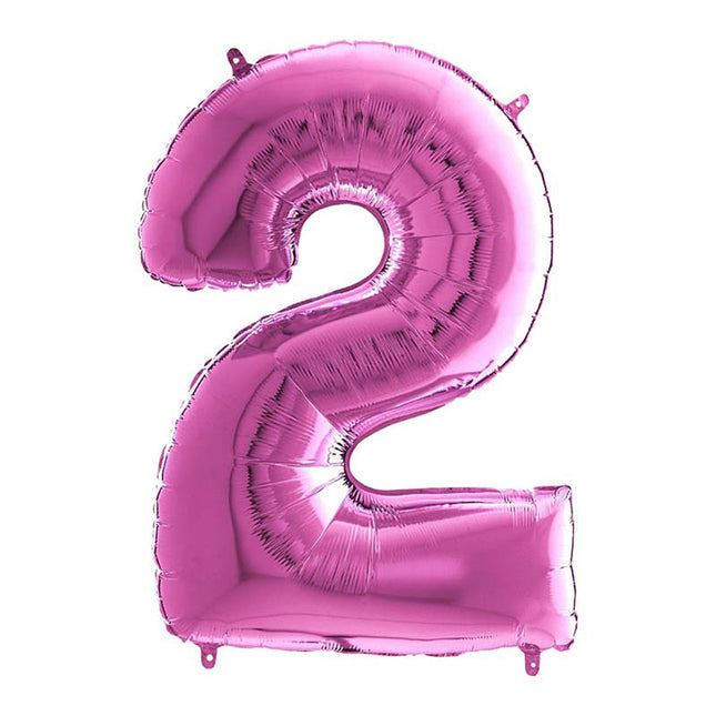 Riesenzahl Folienballon 26"/66cm | Pink #2