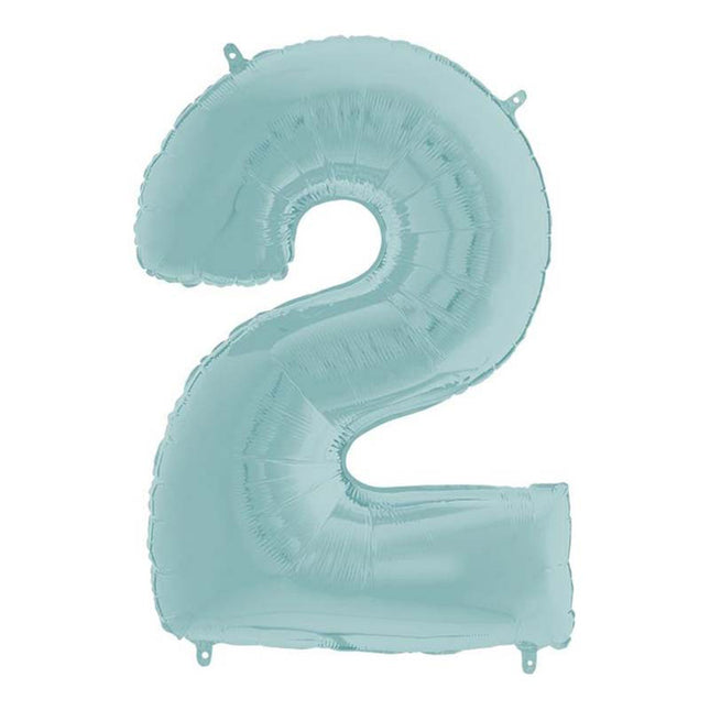 Riesenzahl Folienballon 26"/66cm | Pastel Blue #2