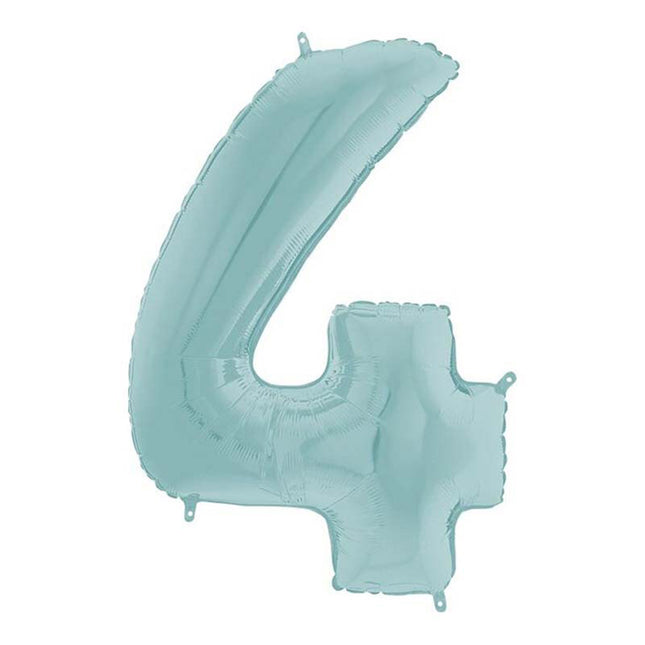 Riesenzahl Folienballon 26"/66cm | Pastel Blue #4
