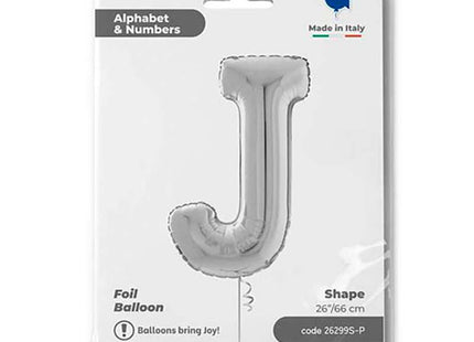 Riesenbuchstabe Folienballon 26"/66cm | Silber #J