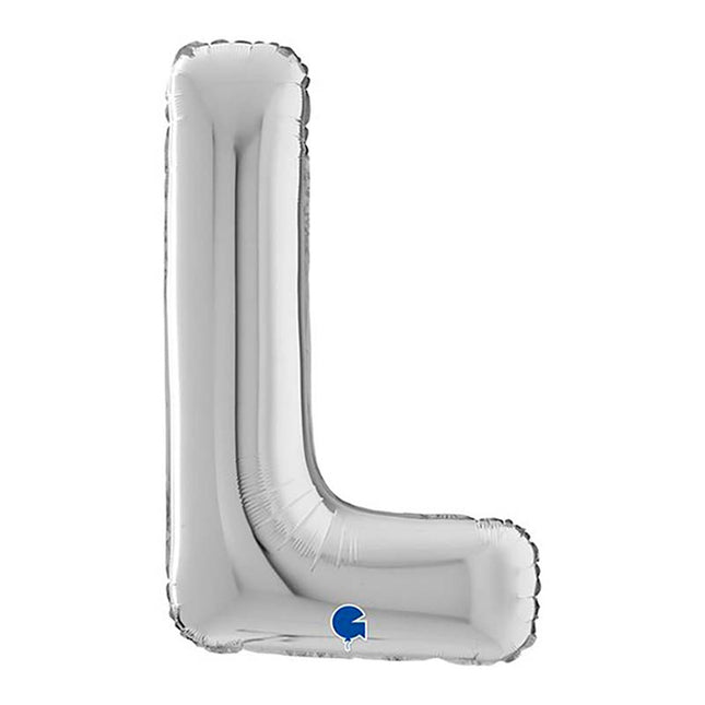 Riesenbuchstabe Folienballon 26"/66cm | Silber #L