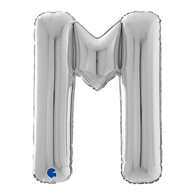 Riesenbuchstabe Folienballon 26"/66cm | Silber #M