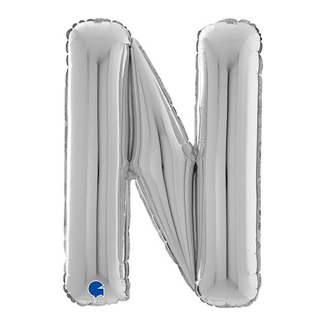 Riesenbuchstabe Folienballon 26"/66cm | Silber #N