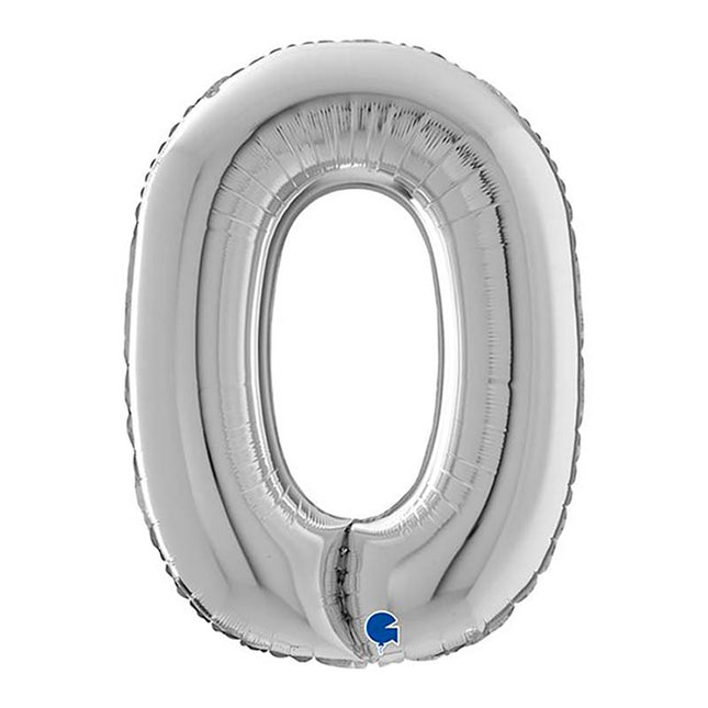 Riesenbuchstabe Folienballon 26"/66cm | Silber #O