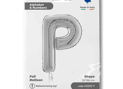 Riesenbuchstabe Folienballon 26"/66cm | Silber #P