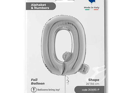 Riesenbuchstabe Folienballon 26"/66cm | Silber #Q