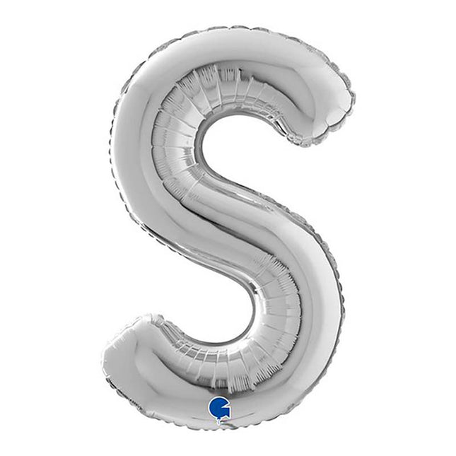 Riesenbuchstabe Folienballon 26"/66cm | Silber #S