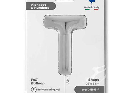 Riesenbuchstabe Folienballon 26"/66cm | Silber #T