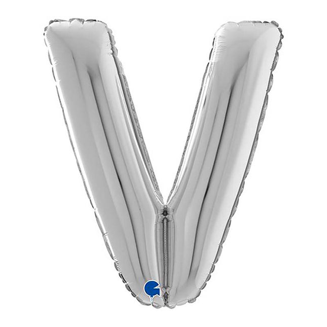 Riesenbuchstabe Folienballon 26"/66cm | Silber #V
