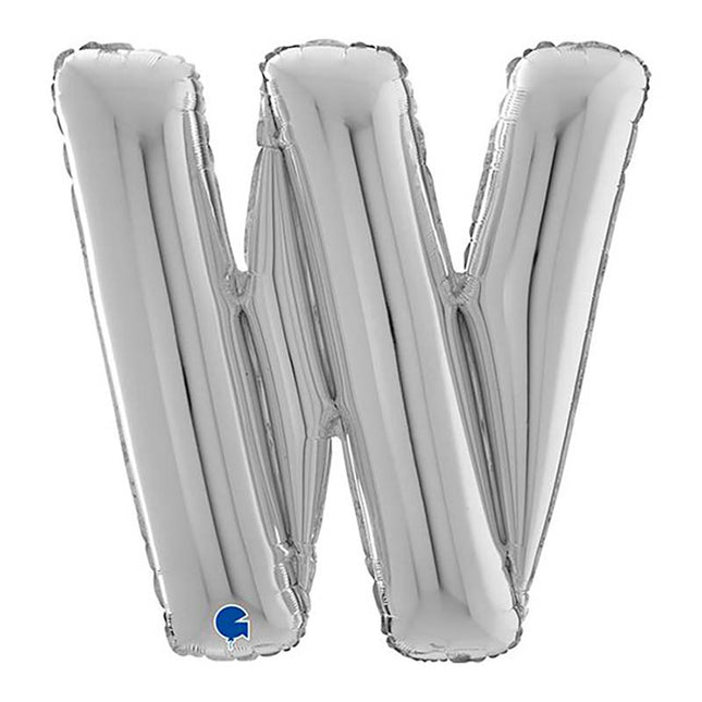 Riesenbuchstabe Folienballon 26"/66cm | Silber #W